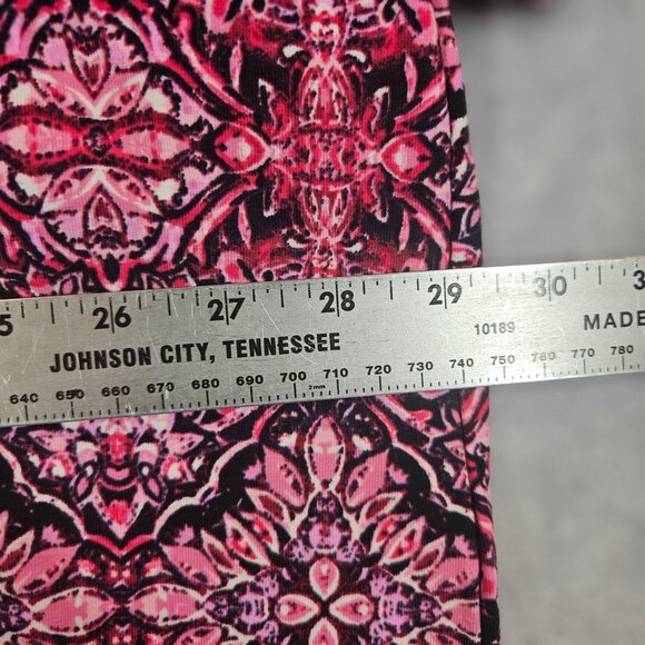 Catherines 3XWP Top Pink Black Geometric Print Short Sleeve Tee bright colorful - Picture 4 of 9